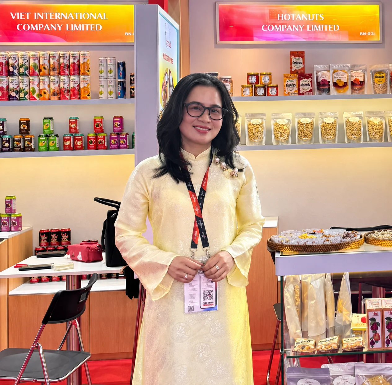 Tâm Lê — Founder of HotaNuts at an international trade fair
